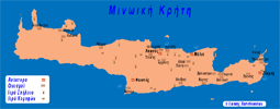 Χάρτης Μινωικής Κρήτης